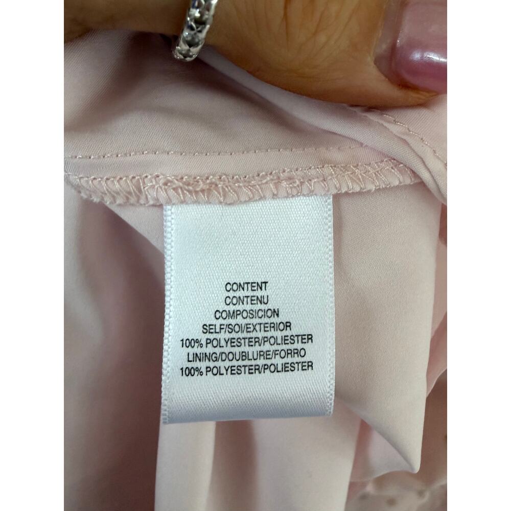 WAYF Dede x Emily Pink Swiss Dot Mini Dress Size S Romantic Ruffle Hem - Picture 7 of 9
